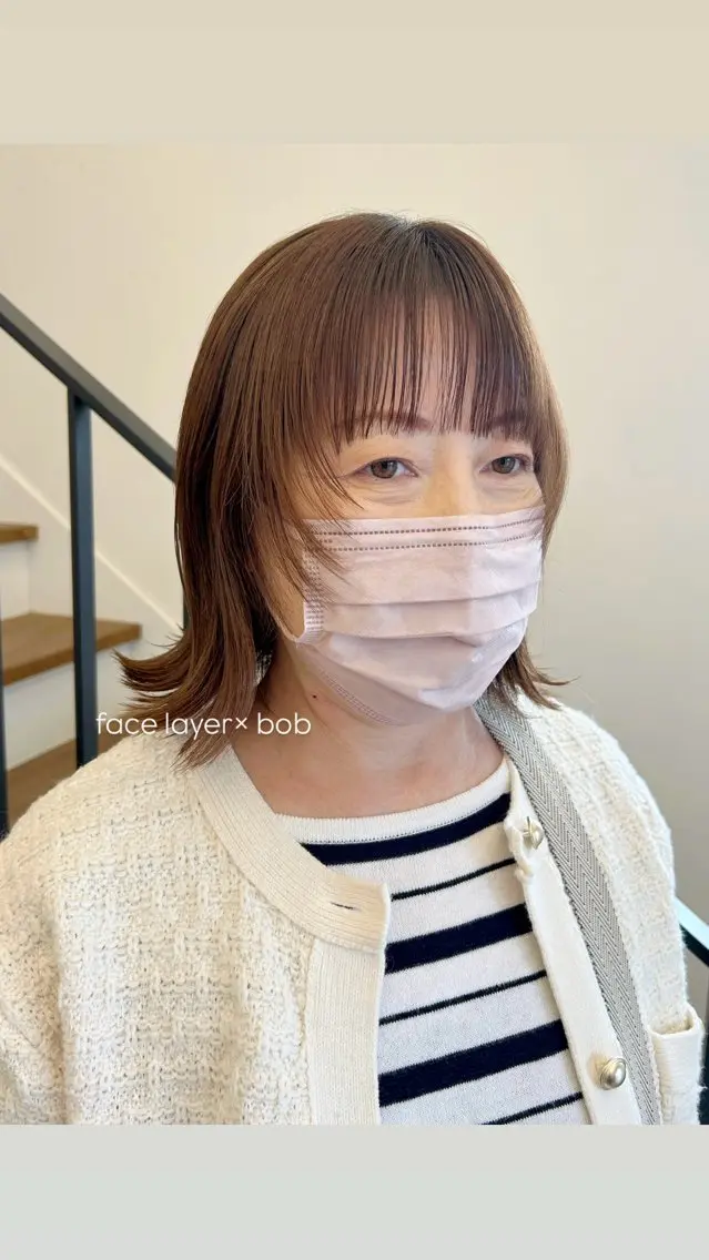ショート 前下がりボブ ボブレイヤー ボブ くびれヘア 顔周りカット 本澤 朋香のヘアスタイル