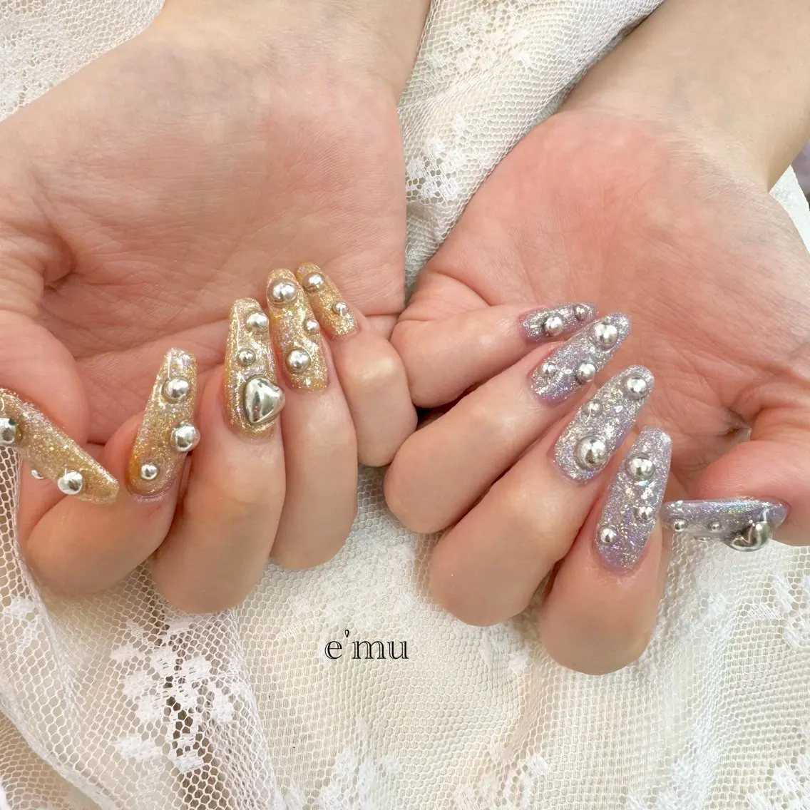 ネイル キラキラネイル ハンドネイル nail salon e'mu💐のネイルデザイン