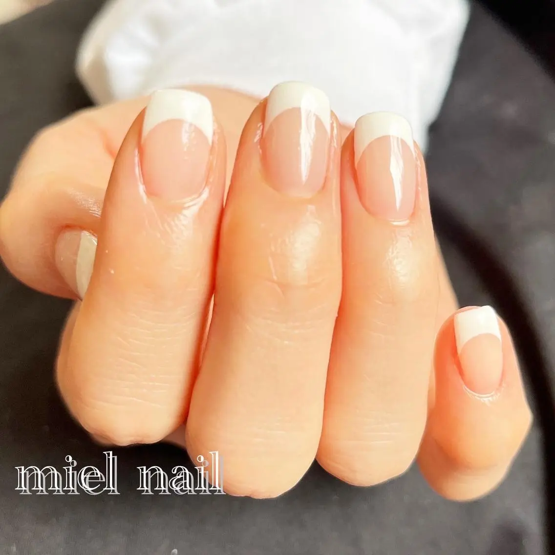 ネイル フレンチネイル 春ネイル ハンドネイル miel nailのネイルデザイン