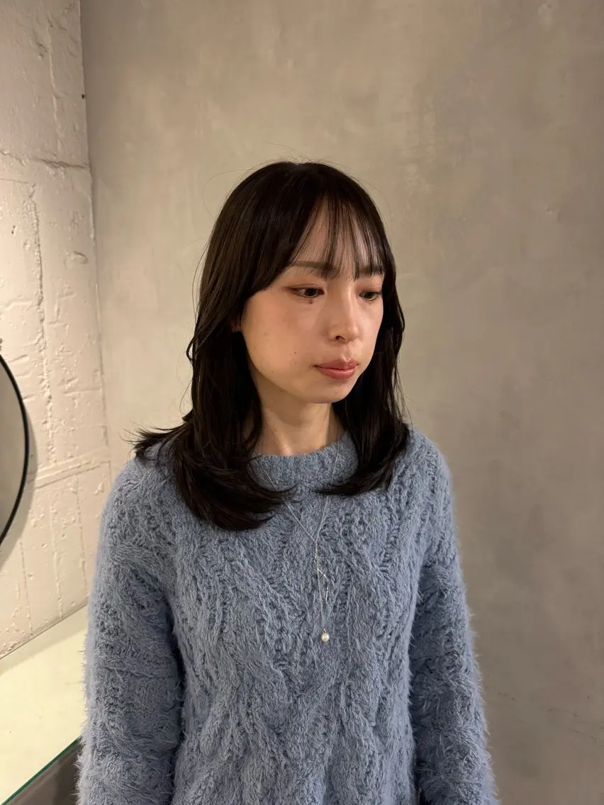 セミロング カット ヘアカラー トリートメント 新宿/顔周りカット +レイヤー=しずく♩のヘアスタイル