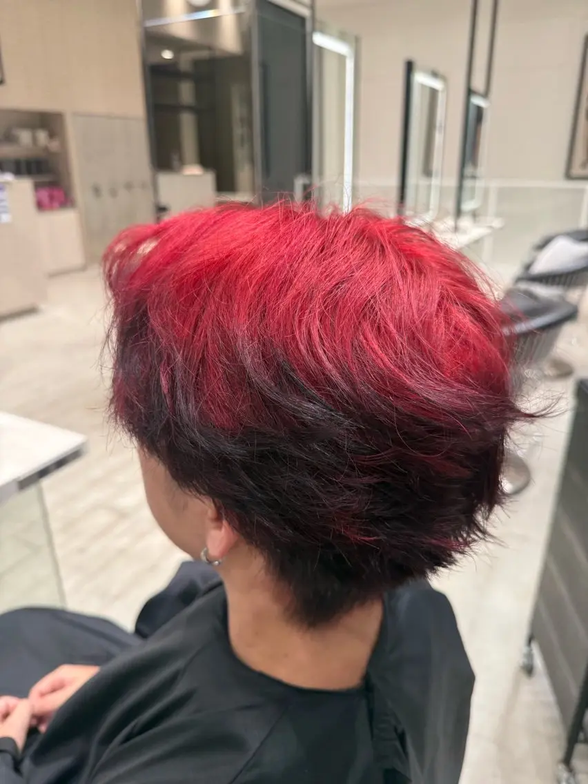 ショート カラー ヘアアレンジ メンズ ヘアカラー みっちー/縮毛矯正/ 艶カラーのヘアスタイル