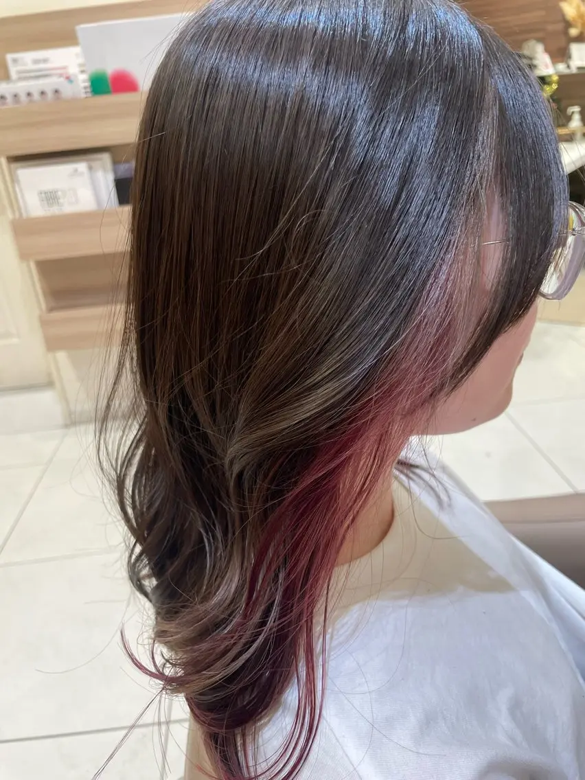 ミディアム カラー インナーカラー カット ヘアカラー トリートメント 韓国ヘアメイク🎀/ 縮毛矯正✨山本媛香のヘアスタイル