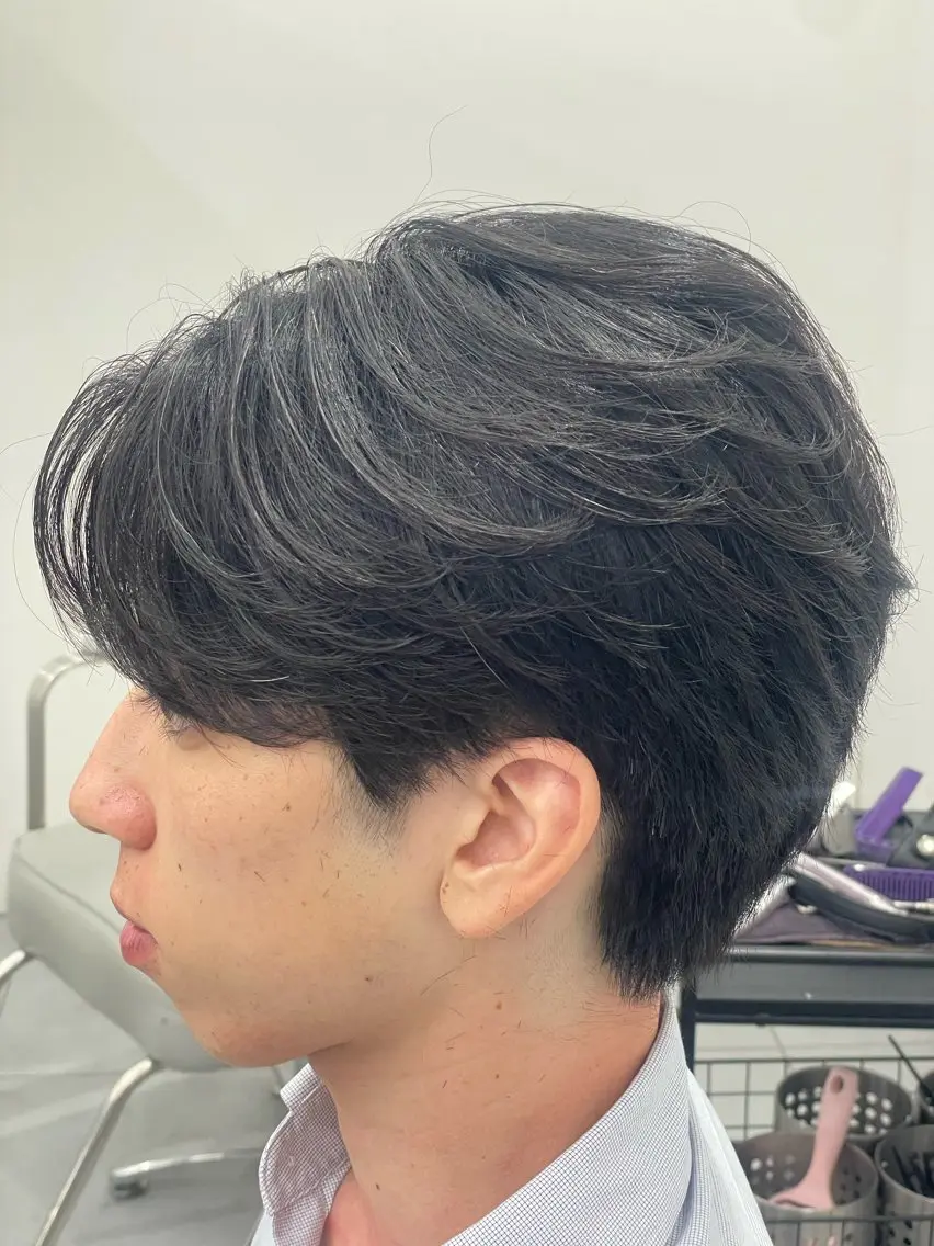 ミディアム パーマ メンズ 爆裂 海老沼のヘアスタイル