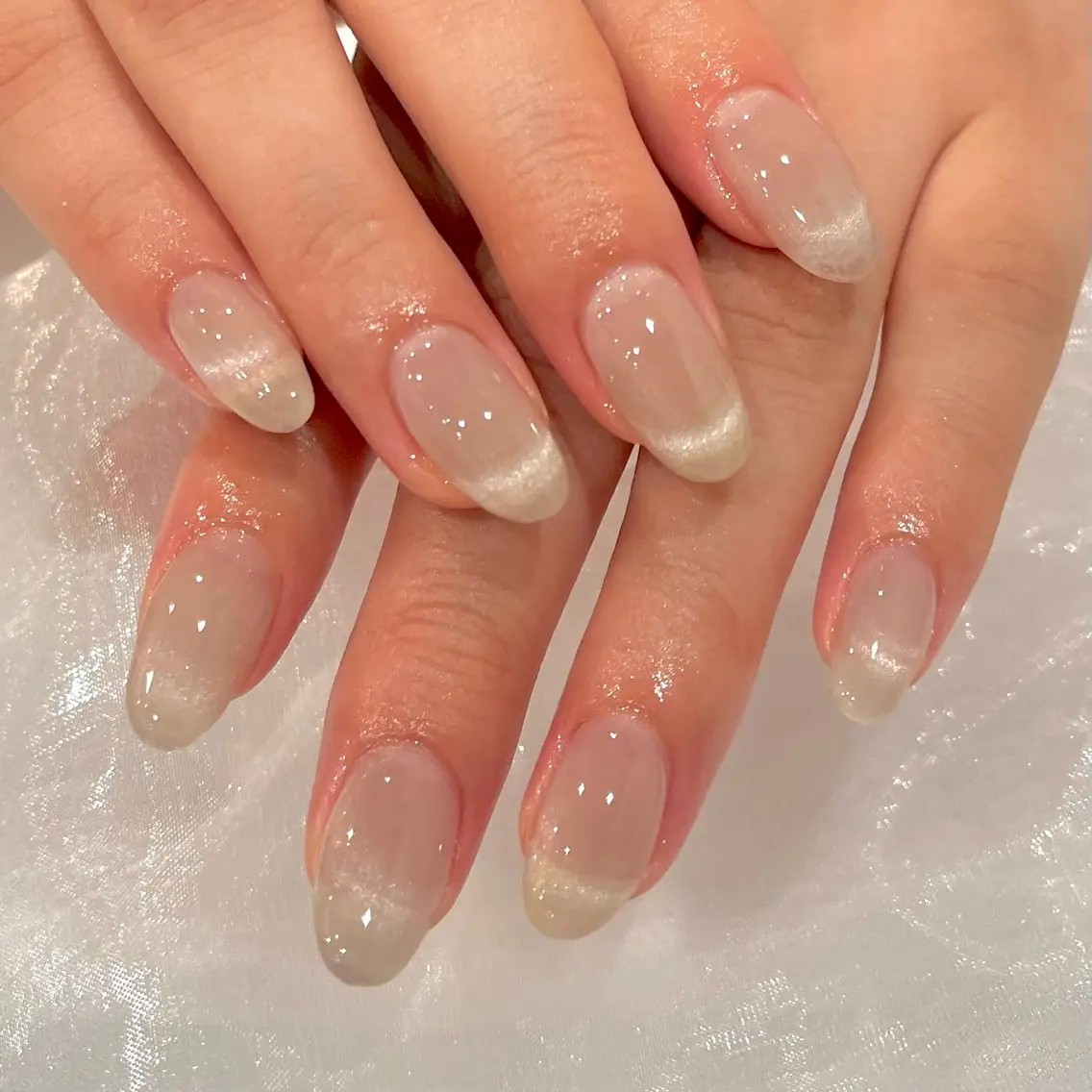 ネイル フレンチネイル マグネットネイル マグネットフレンチ マグネットワンカラー ワンカラーネイル ハンドネイル COCO NAILのネイルデザイン