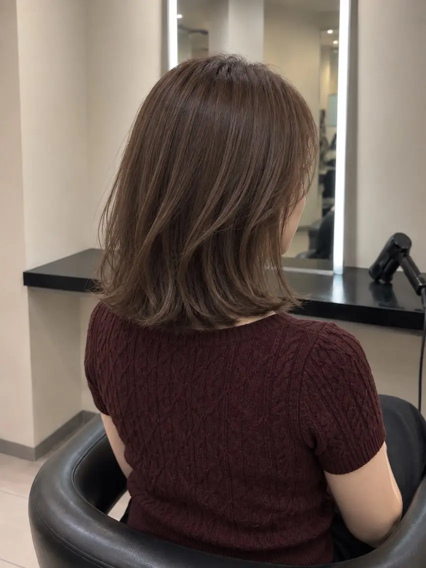 ミディアム カラー ブラウンカラー トリートメント 🌈ウルトワ水素 髪質改善naru🌈のヘアスタイル
