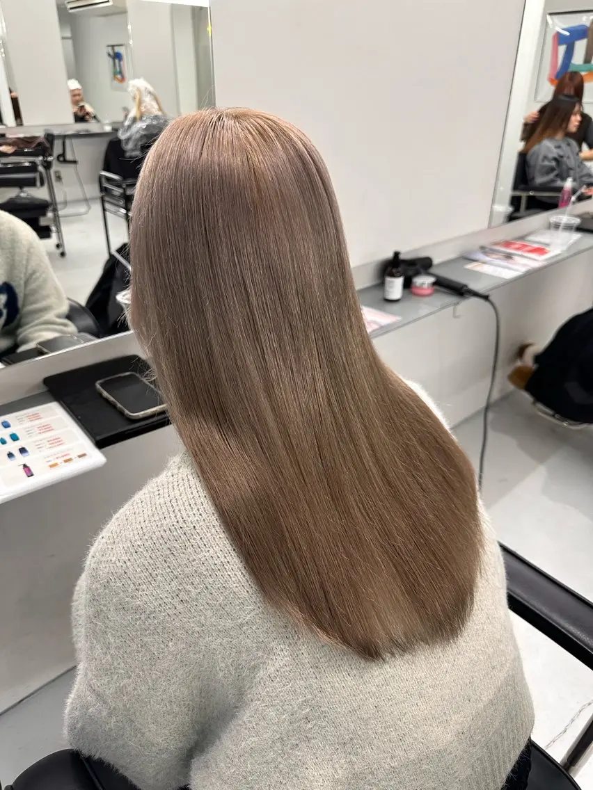 ロング カラー ピンクベージュ/新潟 万代/高橋桃葉🍑のヘアスタイル