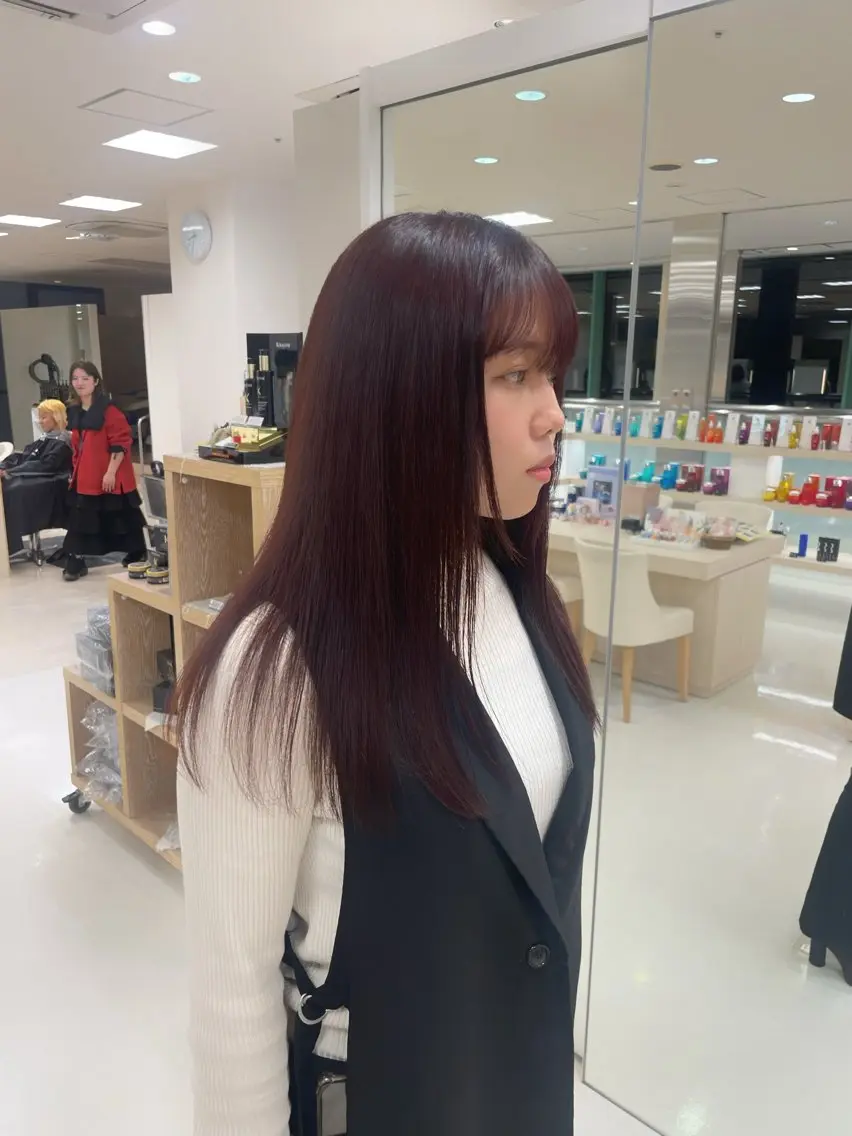 ロング シャドウパーマ／骨格 矯正カット　トモキのヘアスタイル