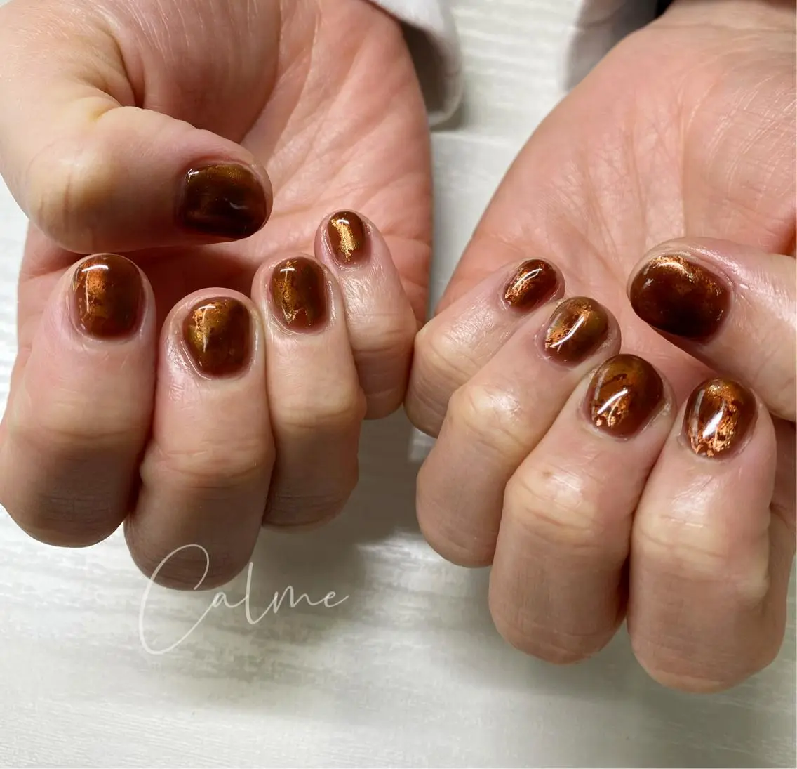 ショート カラー ネイル Nailsalon Calmeのネイルデザイン