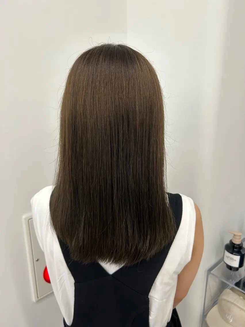 セミロング ハルカ 縮毛矯正🧤 レイヤーモデル募集のヘアスタイル
