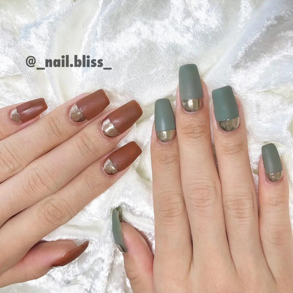 ネイル マットネイル ミラーネイル NAIL BLISSのネイルデザイン