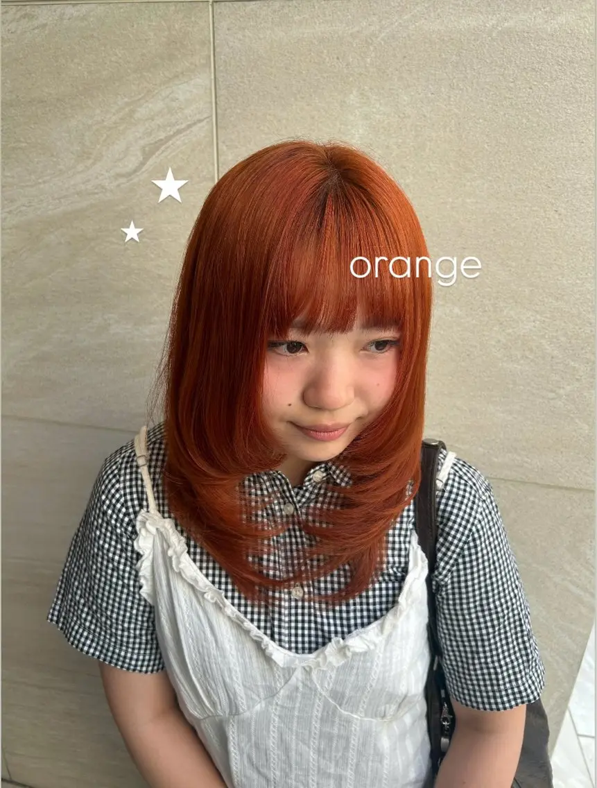 セミロング カット ヘアカラー レイヤー🎀透明感 カラー|ワンホンのヘアスタイル