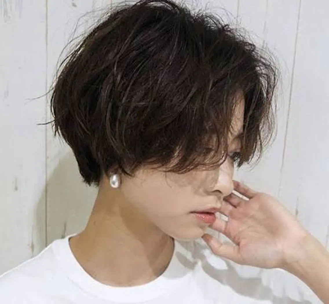 ショート パーマ 🌈レディースパーマ ミライ🇰🇷のヘアスタイル