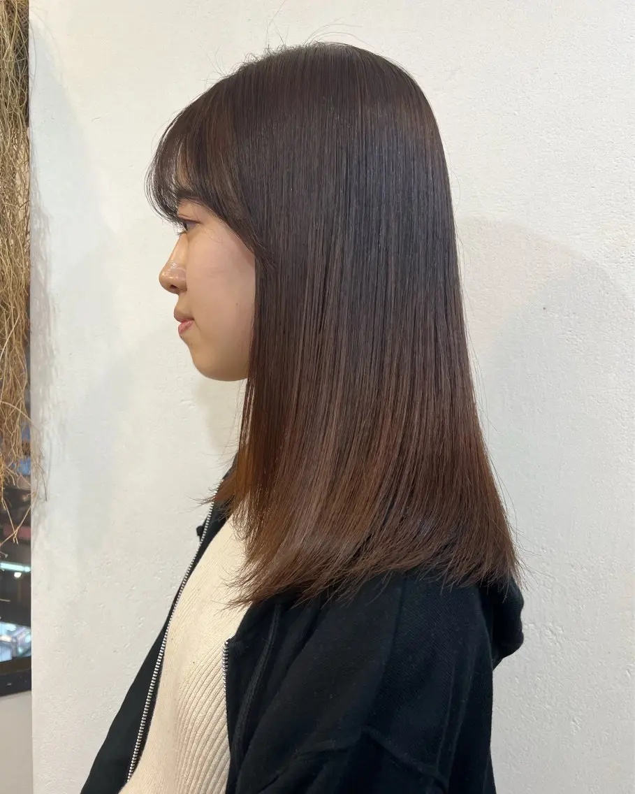 ミディアム 縮毛矯正 韓国ヘア 🎀華澄のヘアスタイル