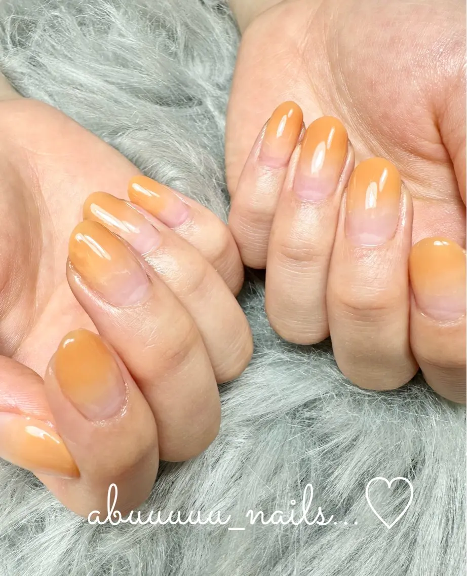 ネイル グラデーション オレンジ abuuuuu nailsのネイルデザイン