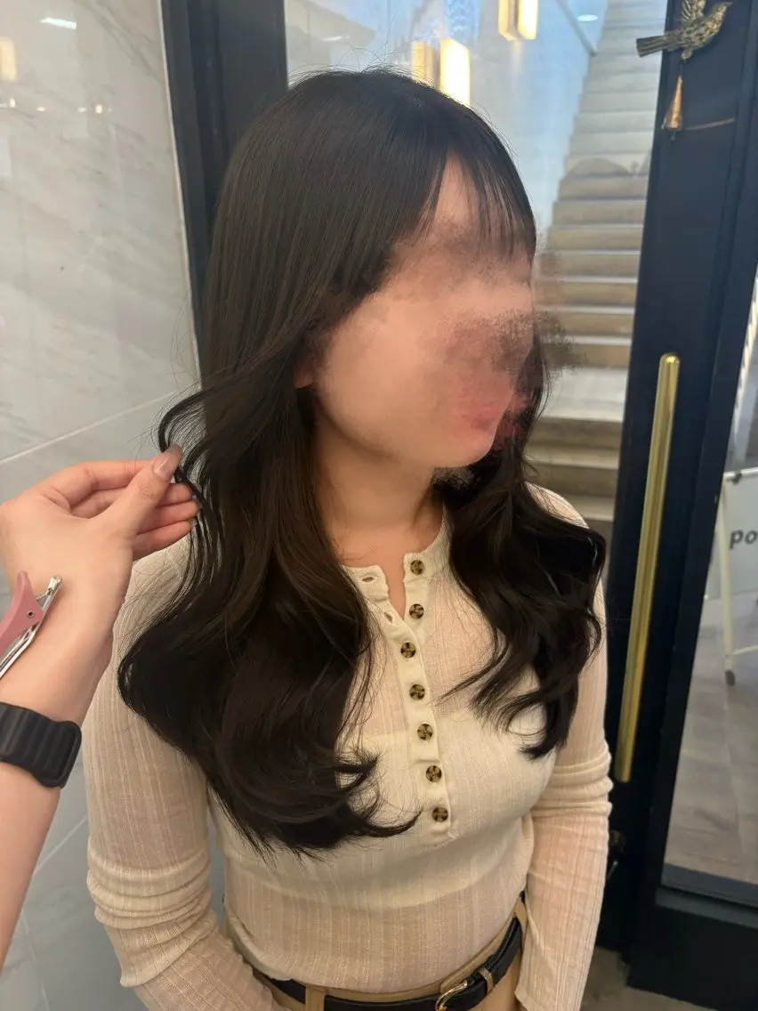 セミロング カット ヘアカラー トリートメント 🤍韓国ヘア/ かえで🤍のヘアスタイル