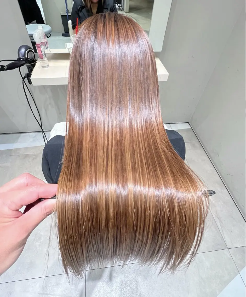 ロング カラー くせ毛 髪質改善 カット ヘアカラー 縮毛矯正 内藤 裕真  k-twoのヘアスタイル