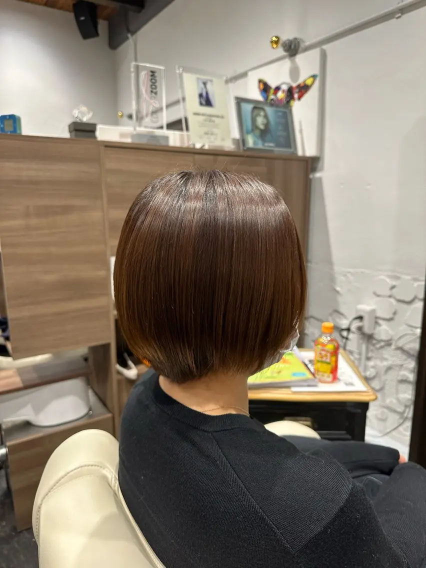 ショート 酸性ストレート 稲本麻衣 【韓国ヘア】のヘアスタイル