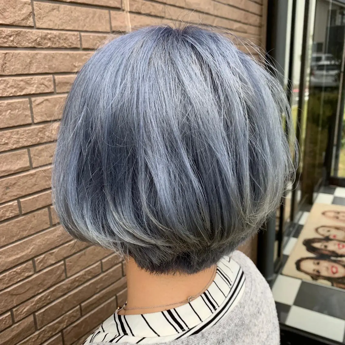 ショート カラー ブリーチ ブルーカラー 清水 亮太/赤み消しカラーのヘアスタイル