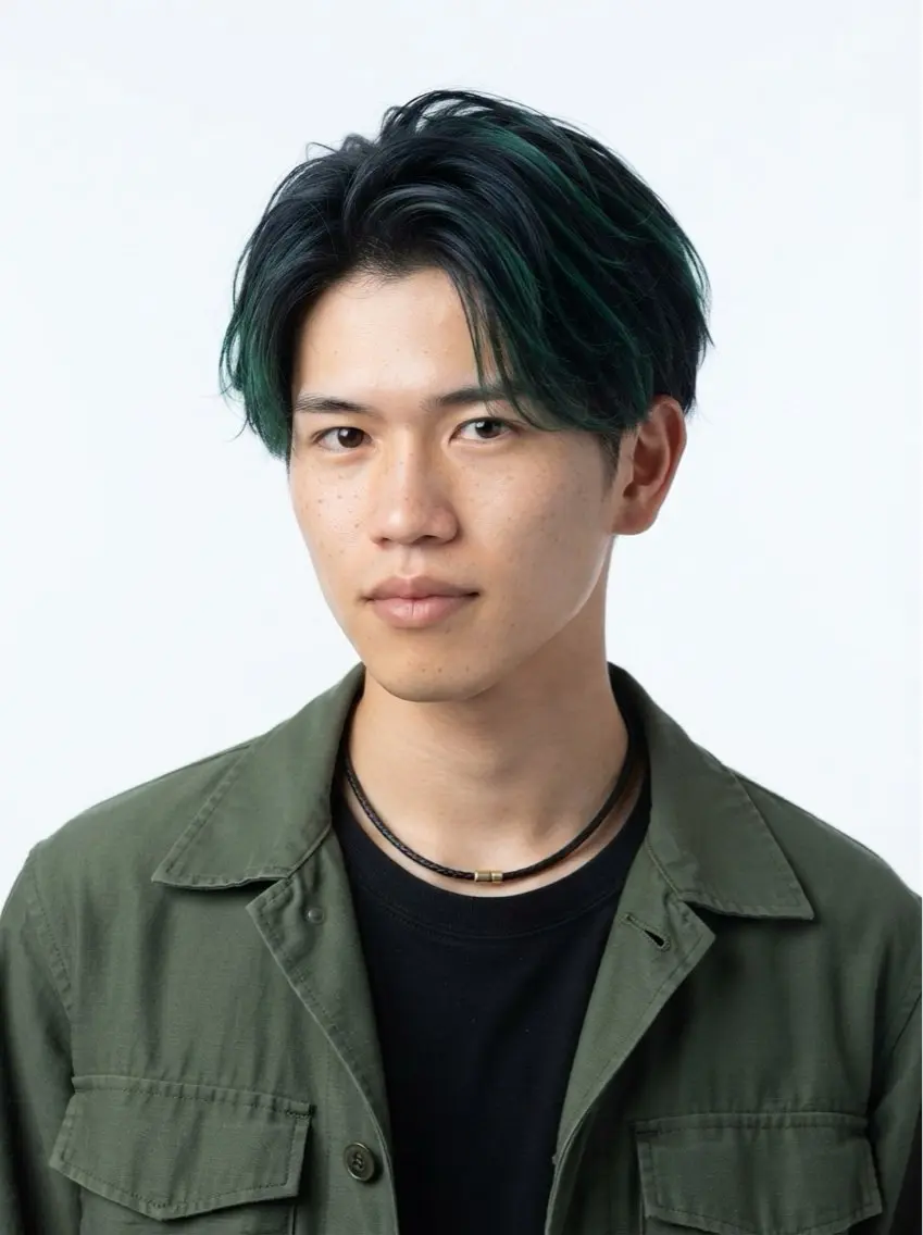 カラー パーマ メンズ メンズメッシュ デザインカラー メッシュ カット ヘアカラー 心斎橋メンズサロン リベルテグリットのヘアスタイル