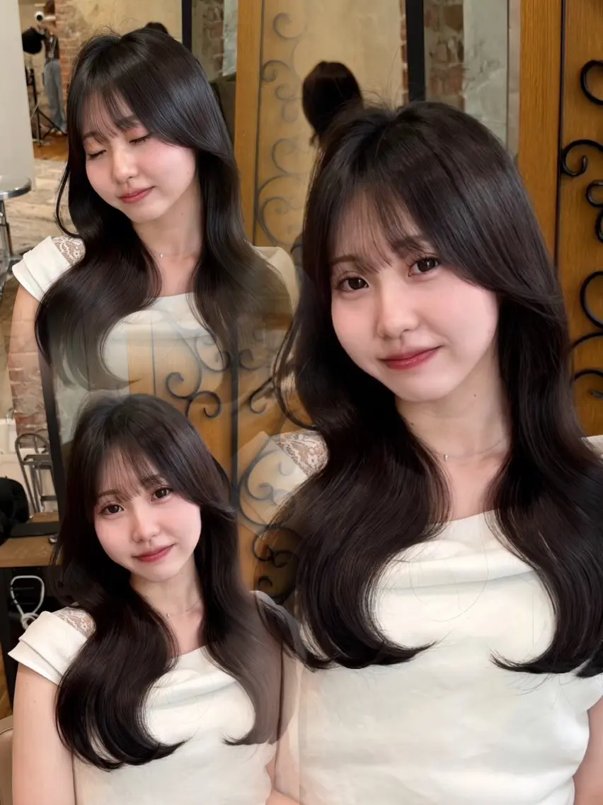 ロング カラー 顔周りカット 韓国風ヘア ロング 縮毛矯正 瑞希 / GINZA assistantのヘアスタイル