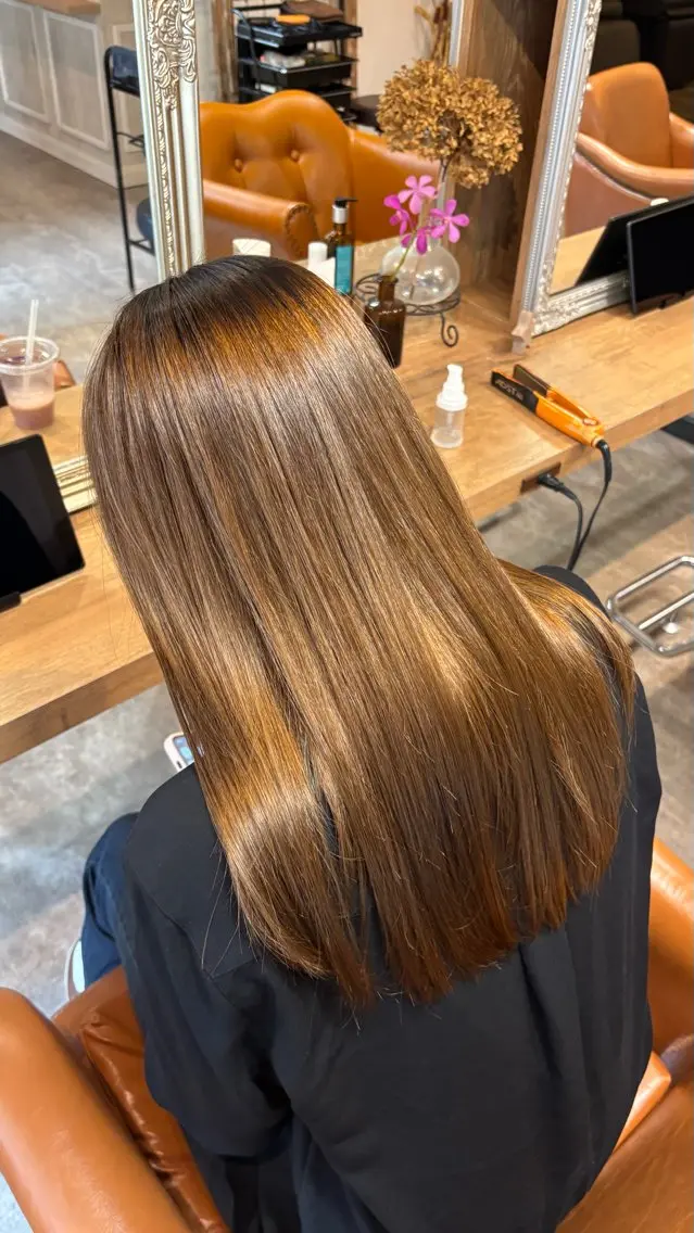 ロング 縮毛矯正 トリートメント HARE nene🐿🍡のヘアスタイル