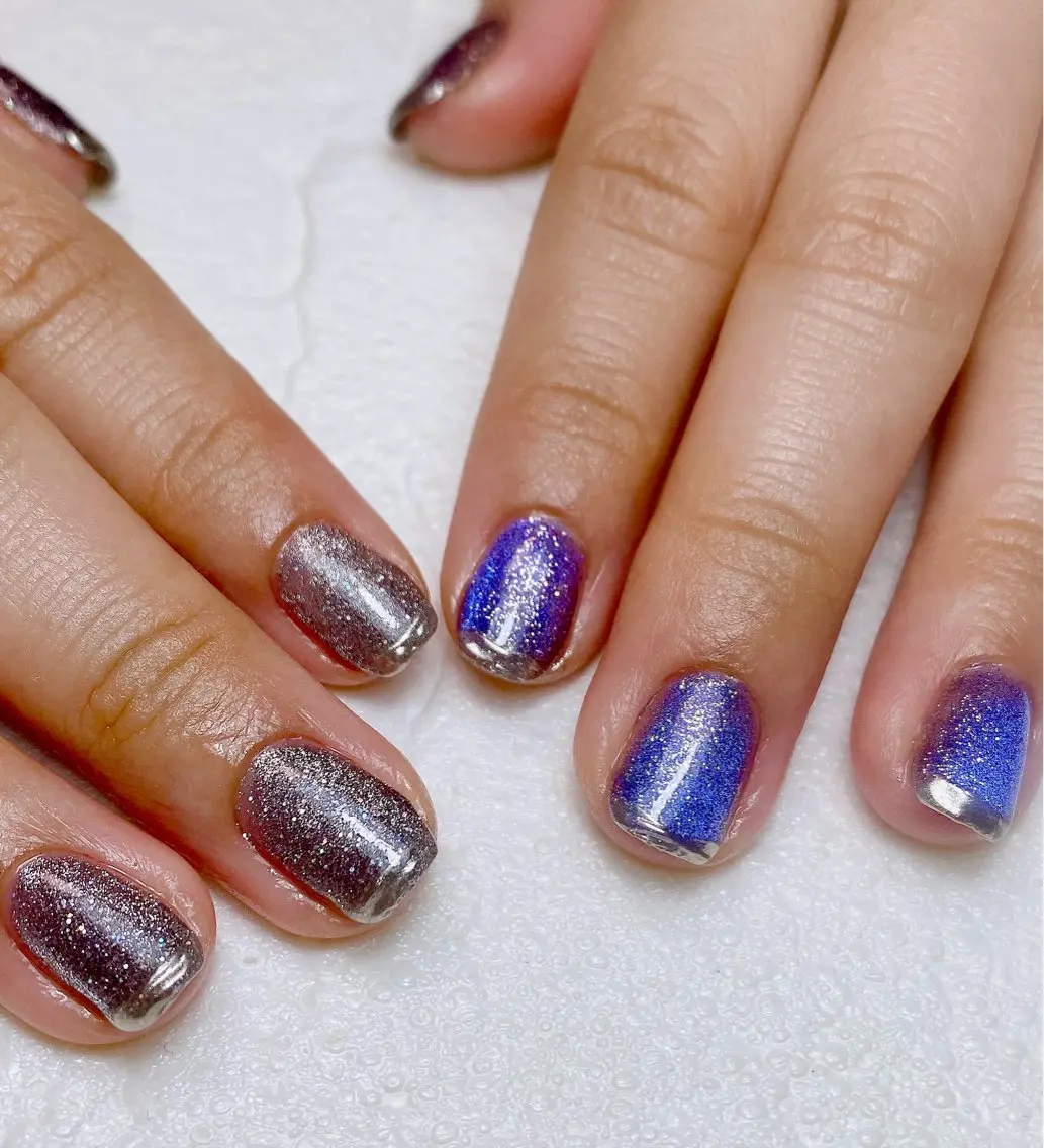 ネイル フレンチネイル マグネットネイル ミラーネイル ハンドネイル Nail Salon K 🧸美爪育成のネイルデザイン