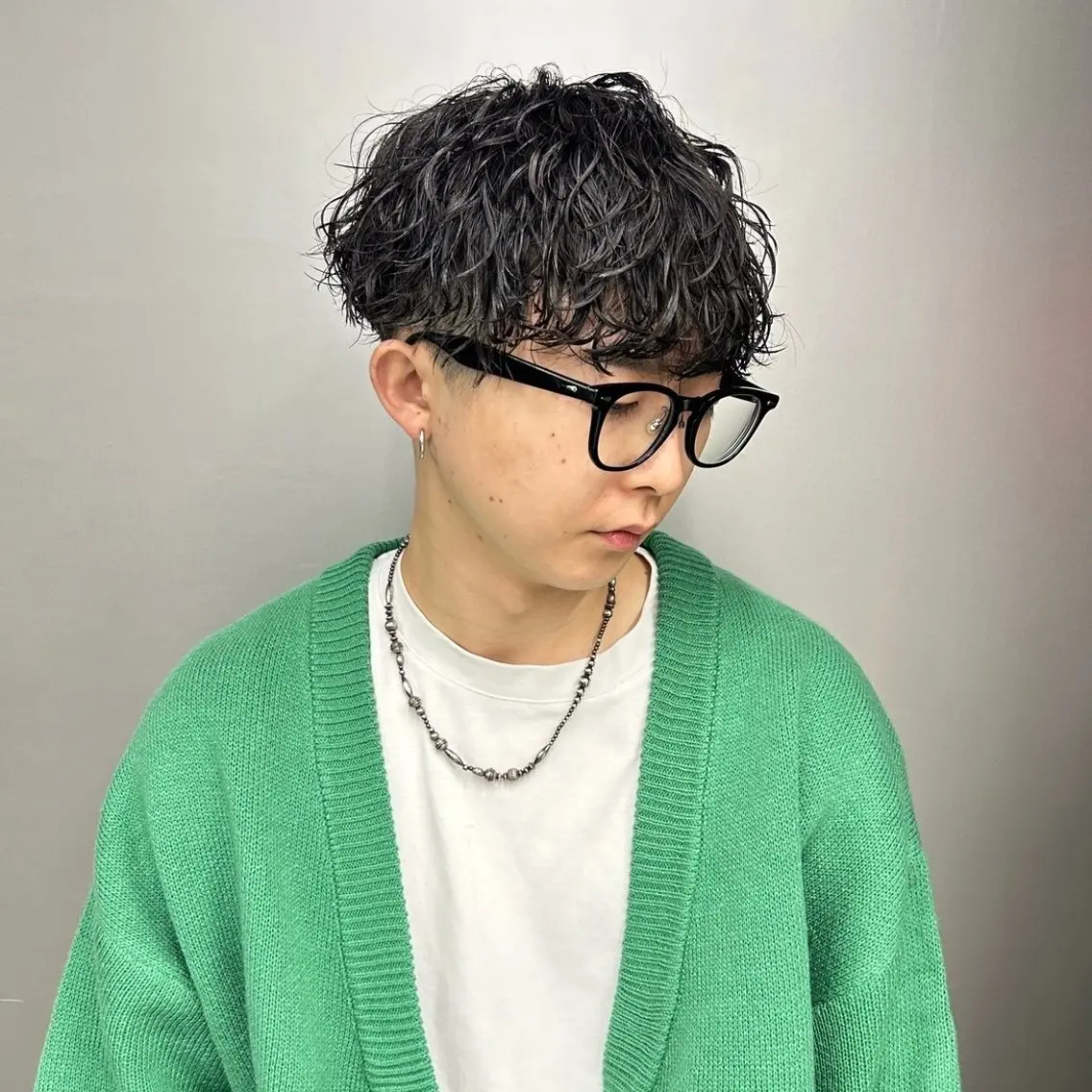 日曜日限定😎オシャレを追求😎カット+波巻きスパイラルパーマ+マイクロバブル(メンズ限定)の写真