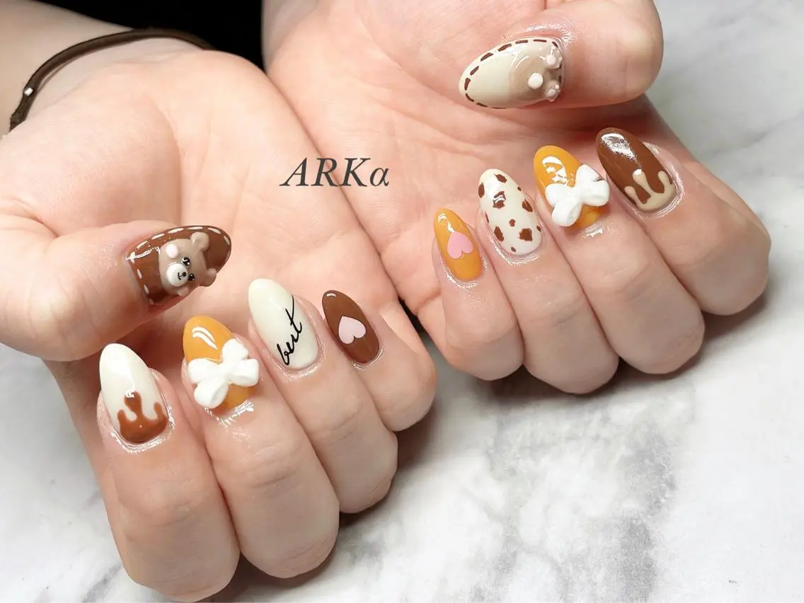 ネイル リボン ハンドネイル ARKα Nishiのネイルデザイン