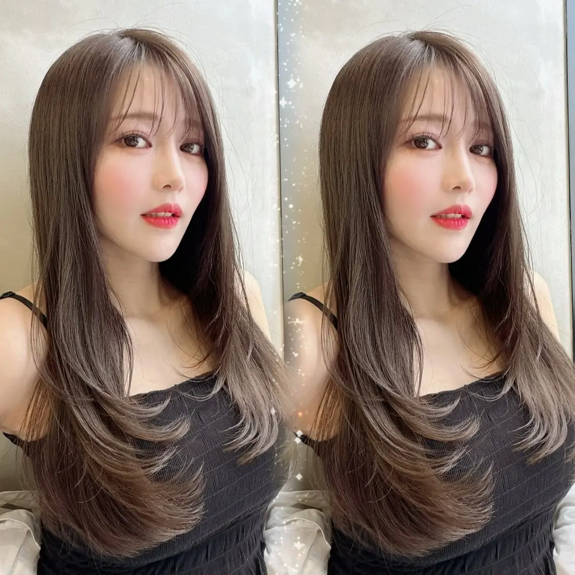 ロング カラー 透明感カラー 髪質改善 レイヤーカット カット ヘアカラー トリートメント 縮毛矯正/艶髪/ 透明感カラー/たくまのヘアスタイル