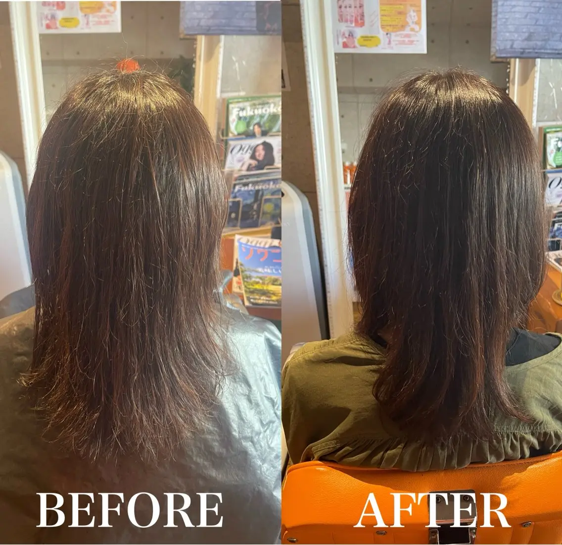 セミロング カラー ヘアカラー トリートメント 岩下 なおとのヘアスタイル