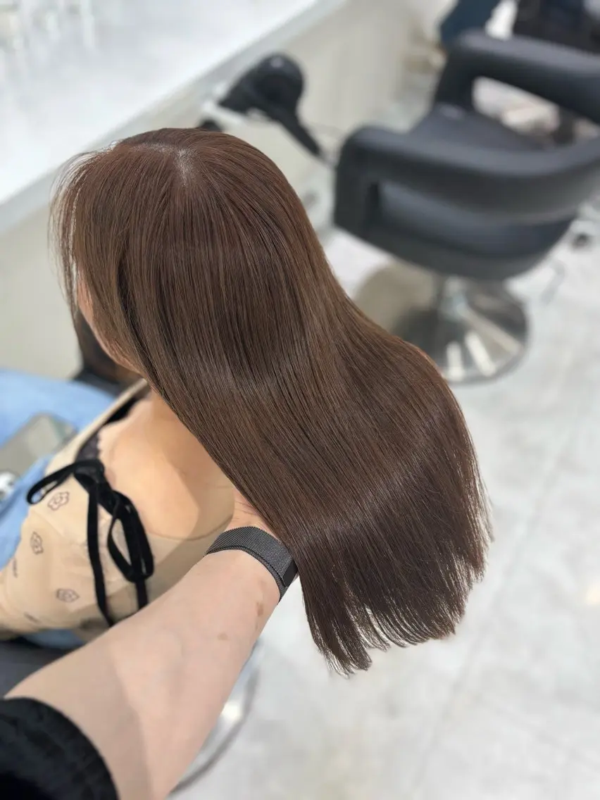 ロング カラー 流行りの透明感カラー ×縮毛矯正🤍ユウのヘアスタイル