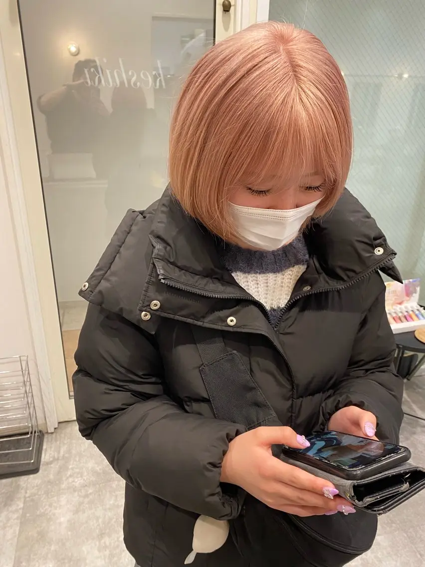 ロング カラー メンズ メンズブリーチ ベージュカラー ブリーチ ピンクカラー ピンクベージュ MASAKI 髪質改善 /縮毛矯正のヘアスタイル
