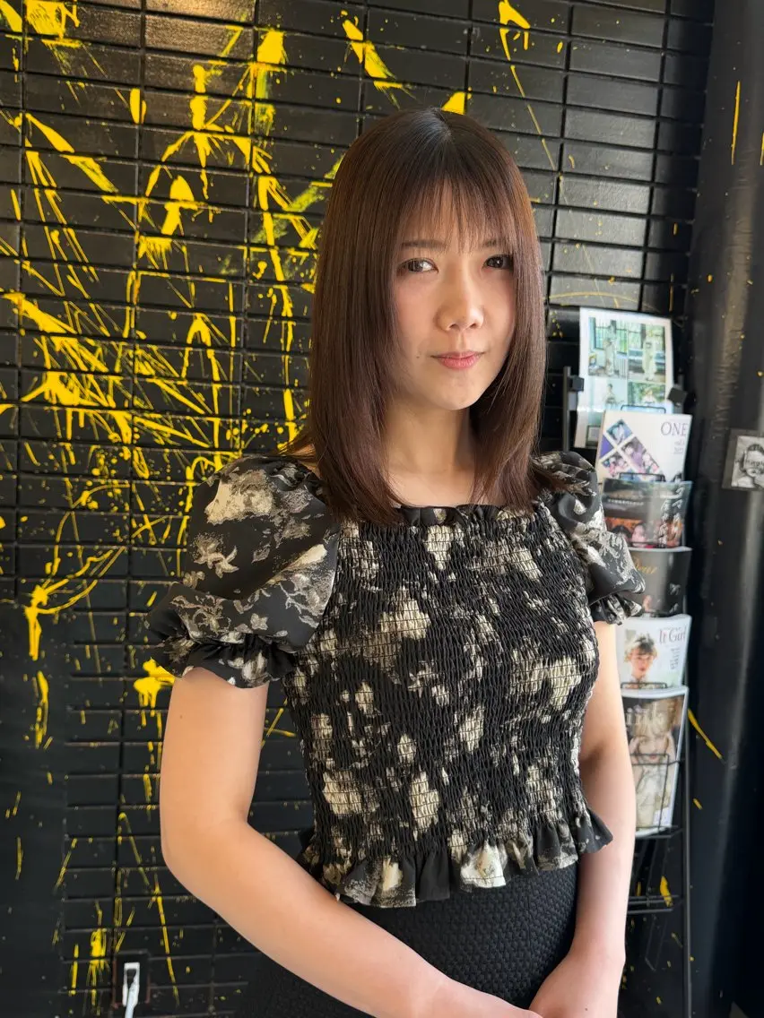 セミロング カット 縮毛矯正 柏木 司のヘアスタイル