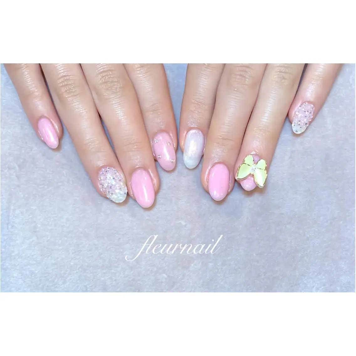ネイル ブルー 成人式 長さ出し 冬ネイル fleurnail miuraのネイルデザイン