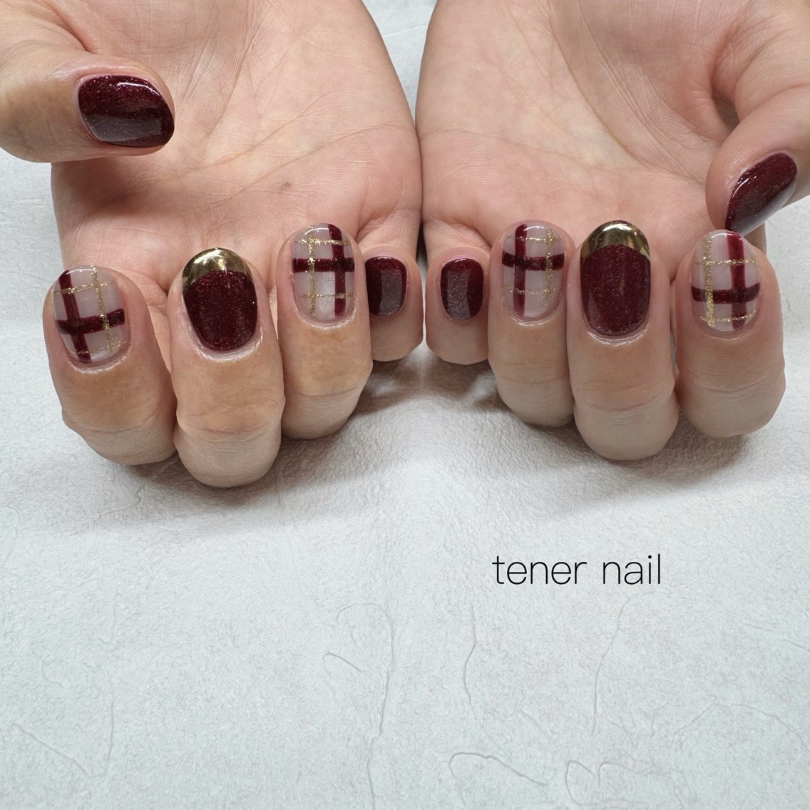 ネイル ボルドー ハンドネイル テネルネイル tener nailのネイルデザイン