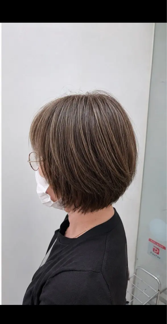 ミディアム カラー カット ヘアカラー 成瀬スパイラル パーマ清水大隼のヘアスタイル