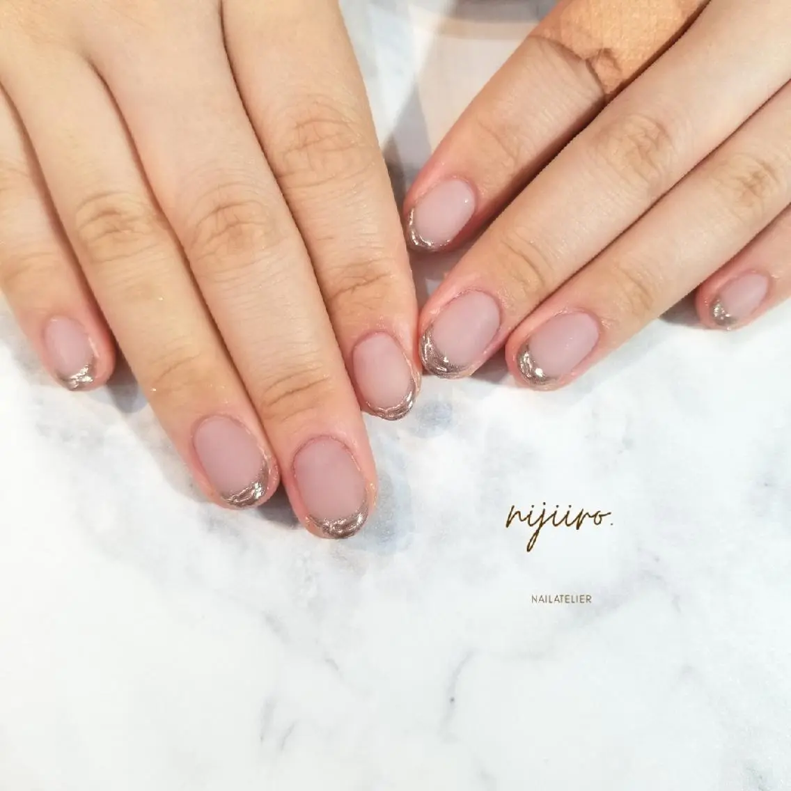 ネイル フレンチネイル マットネイル ミラーネイル ハンドネイル nijiiro🌈 サトウのネイルデザイン