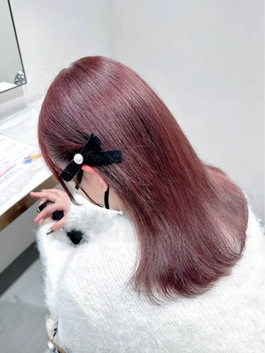 セミロング カラー ヘアカラー トリートメント ヘッドスパ ヘアセット 韓国ヘア/レイヤー/ 顔まわり/りょーとのヘアスタイル