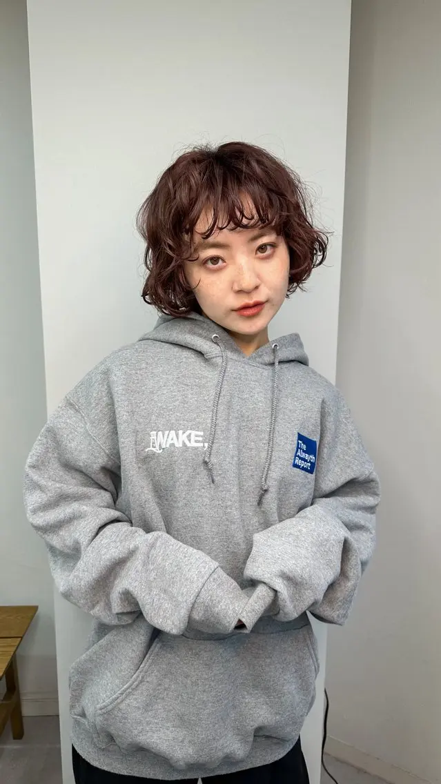 ショート カラー パーマ ボブ カット パーマ メンズカット メンズパーマのヘアスタイル