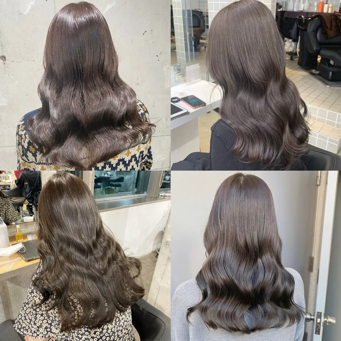 ロング カラー 赤み消し韓国ヘア レイヤー縮毛🤍渡邉のヘアスタイル
