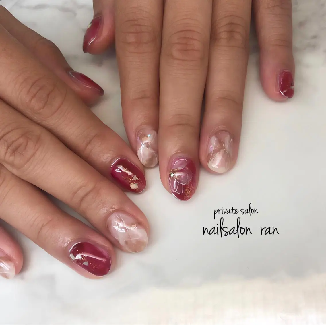 ネイル 大理石ネイル(マーブル) 持ち込み nailsalon ranのネイルデザイン