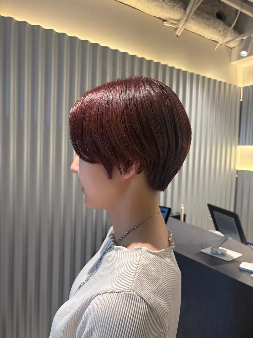 ショート カラー ヘアアレンジ ピンクカラー ショートヘア カット ヘアカラー トリートメント ヘッドスパ 押切 響　のヘアスタイル
