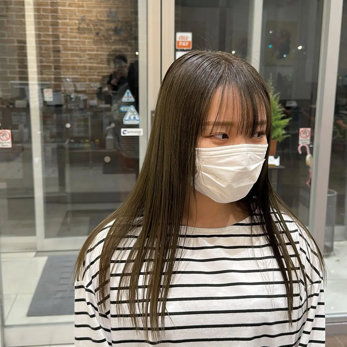 ロング カラー オリーブカラー 佐藤功真/ ブリーチなしカラーのヘアスタイル
