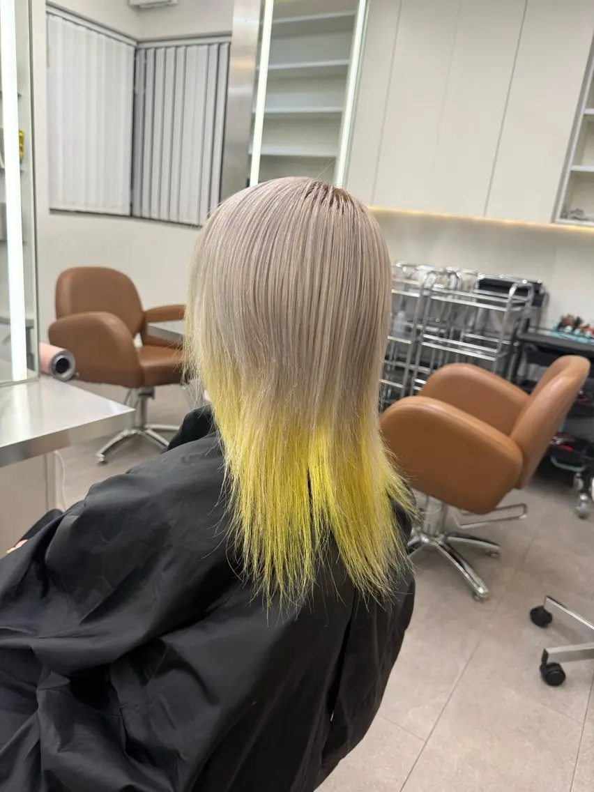ロング カラー ヘアカラー 韓国メンズヘア特化 𝓡𝓮𝓷のヘアスタイル