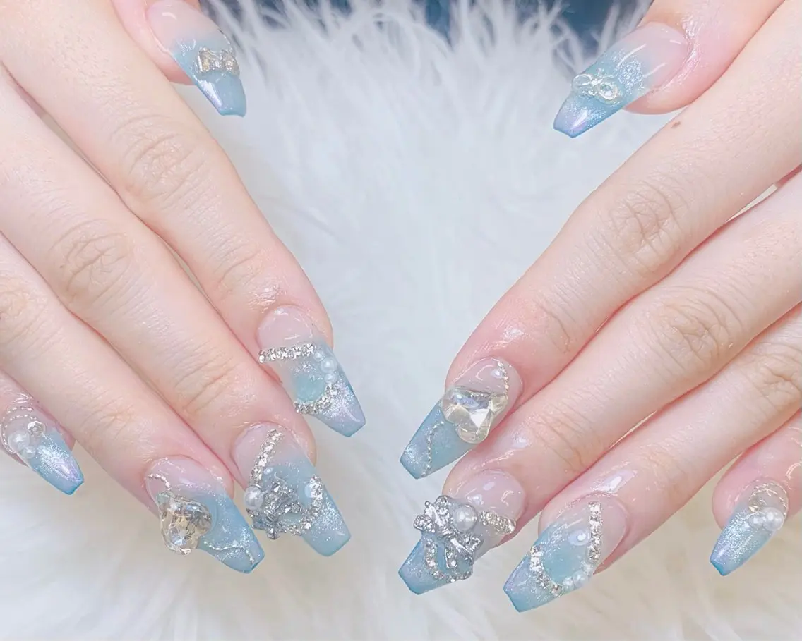 ネイル チークネイル 長さ出し フットネイル 韓国ネイル マグネットネイル ハンドネイル ハンドケア AN NAIL _HOAのネイルデザイン