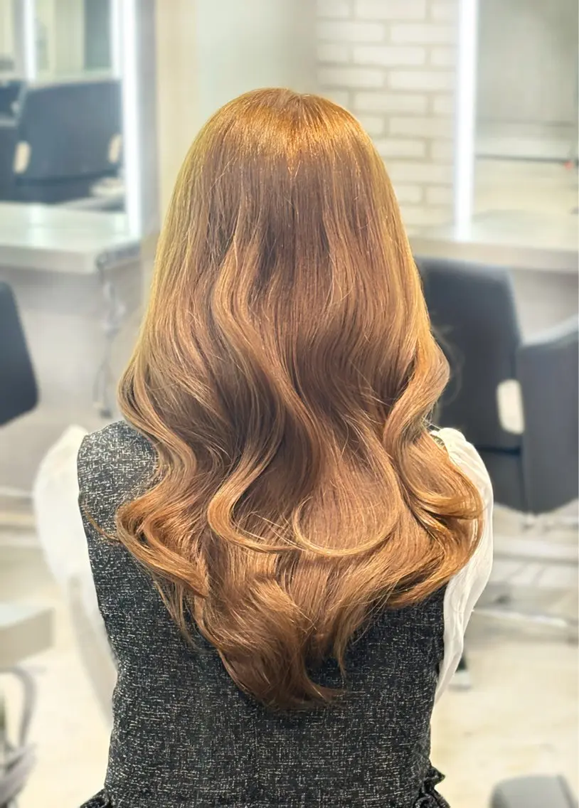 ロング カラー ヘアアレンジ JUNO韓国ヘア MIAN.⋆𝜗𝜚のヘアスタイル