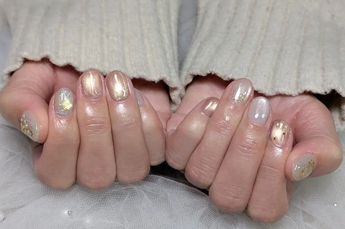 ネイル ショートネイル 冬ネイル クリスマス ハンドネイル m&pPrivate nailsalonのネイルデザイン