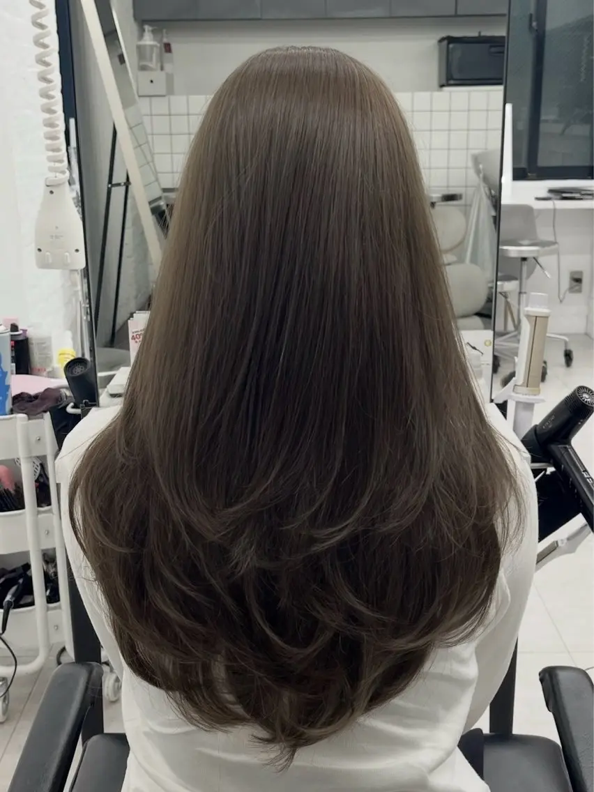 ロング カラー イルミナカラー 韓国風カラー くびれヘア 顔周りカット 髪質改善 カット ヘアカラー トリートメント ヘッドスパ ヘアセット 韓国ヘア×2way 🇰🇷和知拓郎のヘアスタイル