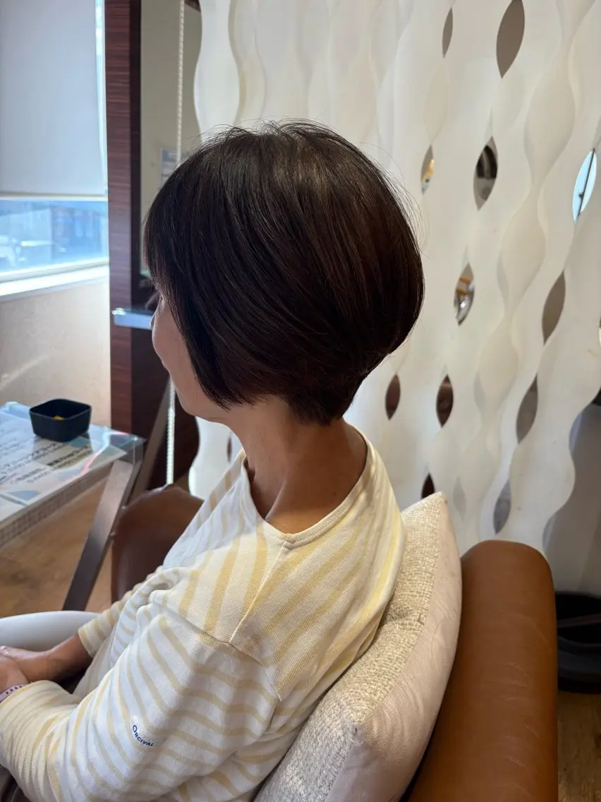 ショート ショートボブ ショートレイヤー 丸みショート ボブ レイヤーカット カット➕パーマモデル 落合 悠夏✄﻿のヘアスタイル
