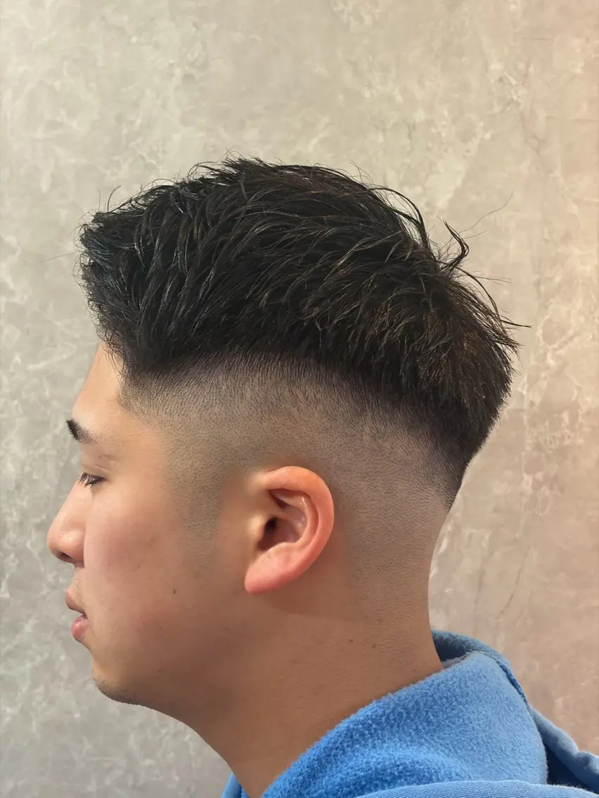 ショート メンズ アップバング フェードカット 高橋 怜玖/仙台/長町のヘアスタイル